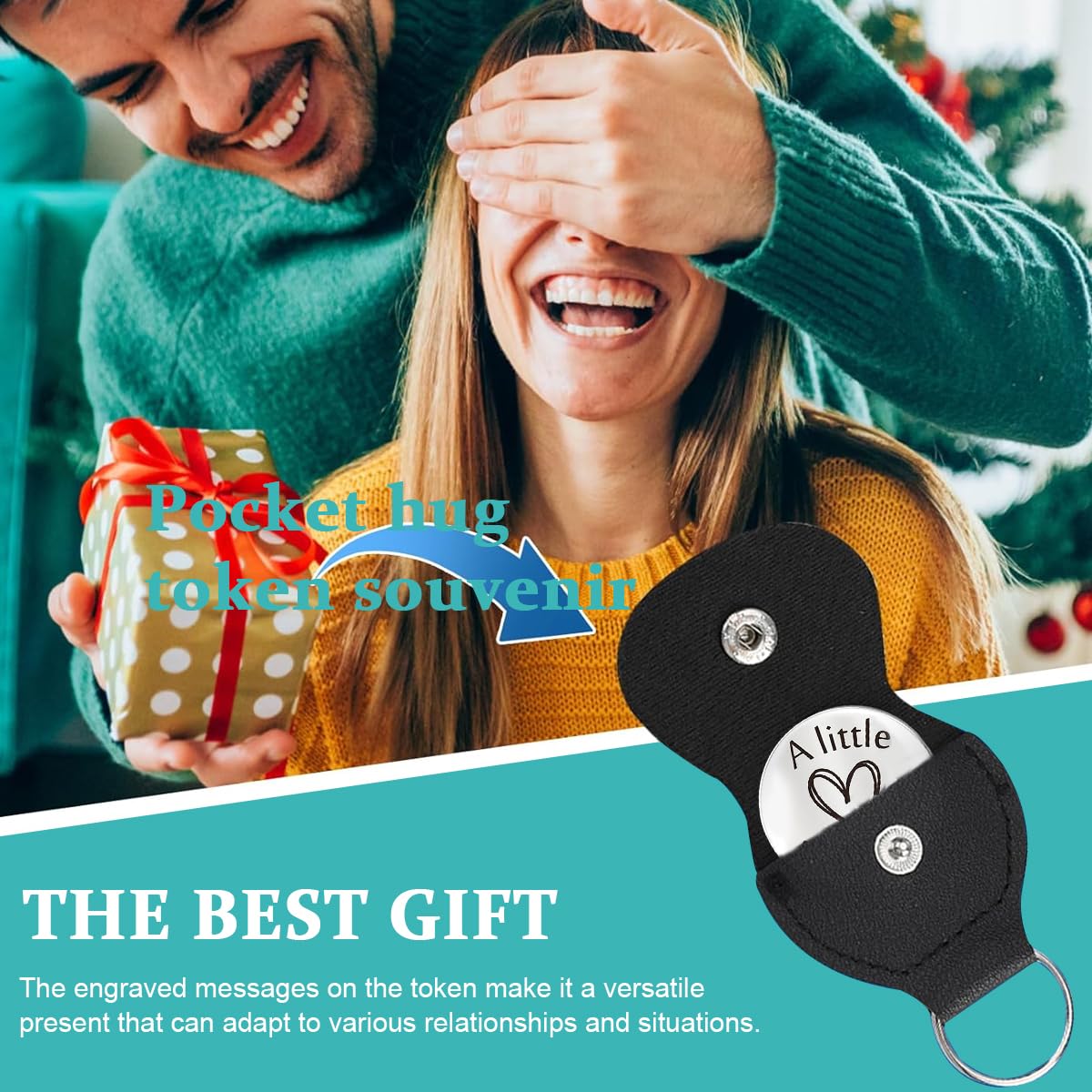 PATPAT Pocket Hug Token Keychains, Long Distance Relationship Gifts Stainless Steel Double Sided Inspirational Gift with PU Leather Keychain, Gift for Husband PATPAT Pocket Hug Token Keychains, Long Distance Relationship Gifts Stainless Steel Double Sided Inspirational Gift with PU Leather Keychain, Gift for Husband